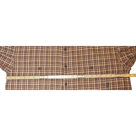 Patagonia Organic Cotton Brown Plaid Shirt Mens XL Button Up Long Sleeve - Picture 7 of 8